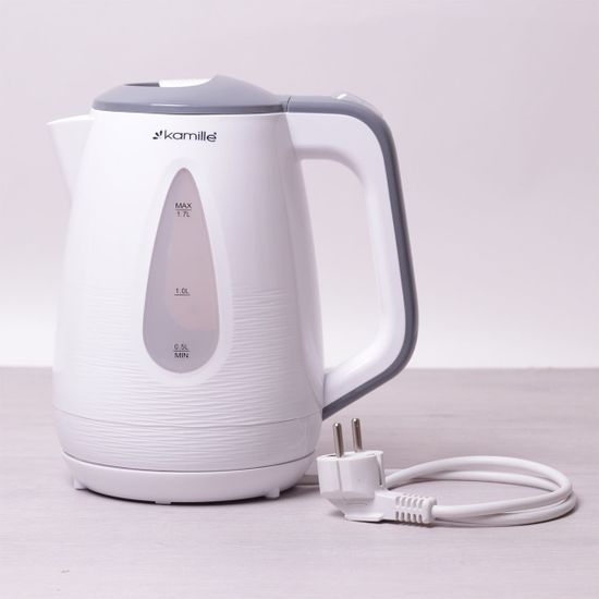 Чайник 1.7 л электрический пластик белый с серым Kamille KM 1716A