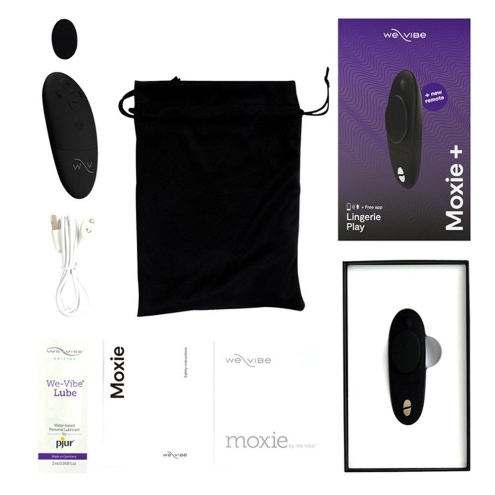 Черный вибратор 9,2см в трусики We-Vibe Moxie+ Wearable Clitoral Vibrator Black SNXM4SG9