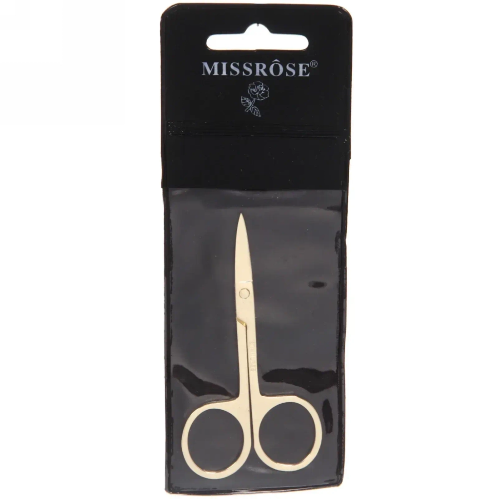 Ножницы маникюрные в чехле «Эстетика», круглые кольца, цвет золото, широкие, 9см