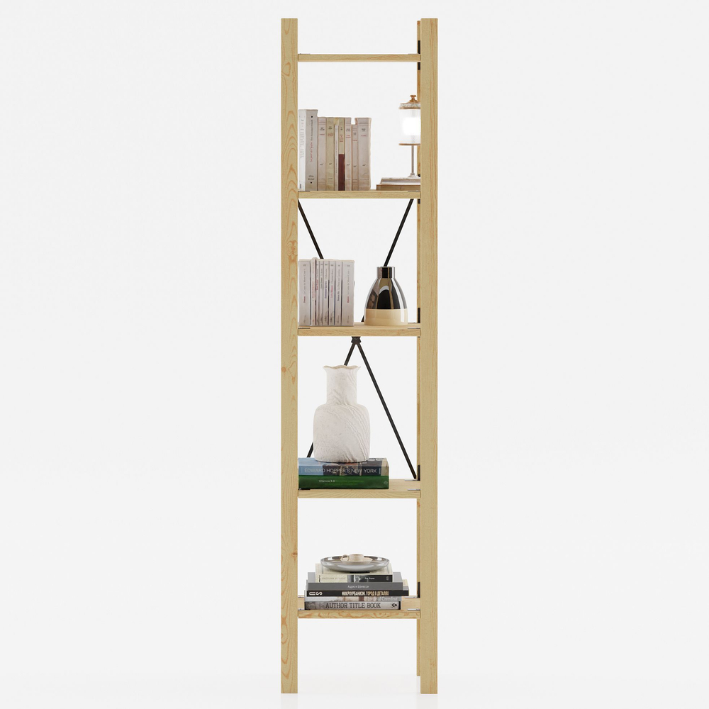 Стеллаж деревянный ИВАРИ с 5 полками из массива сосны