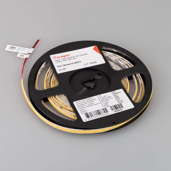 Светодиодная лента Arlight 8W/m 320LED/m COB дневной белый 5M 039021