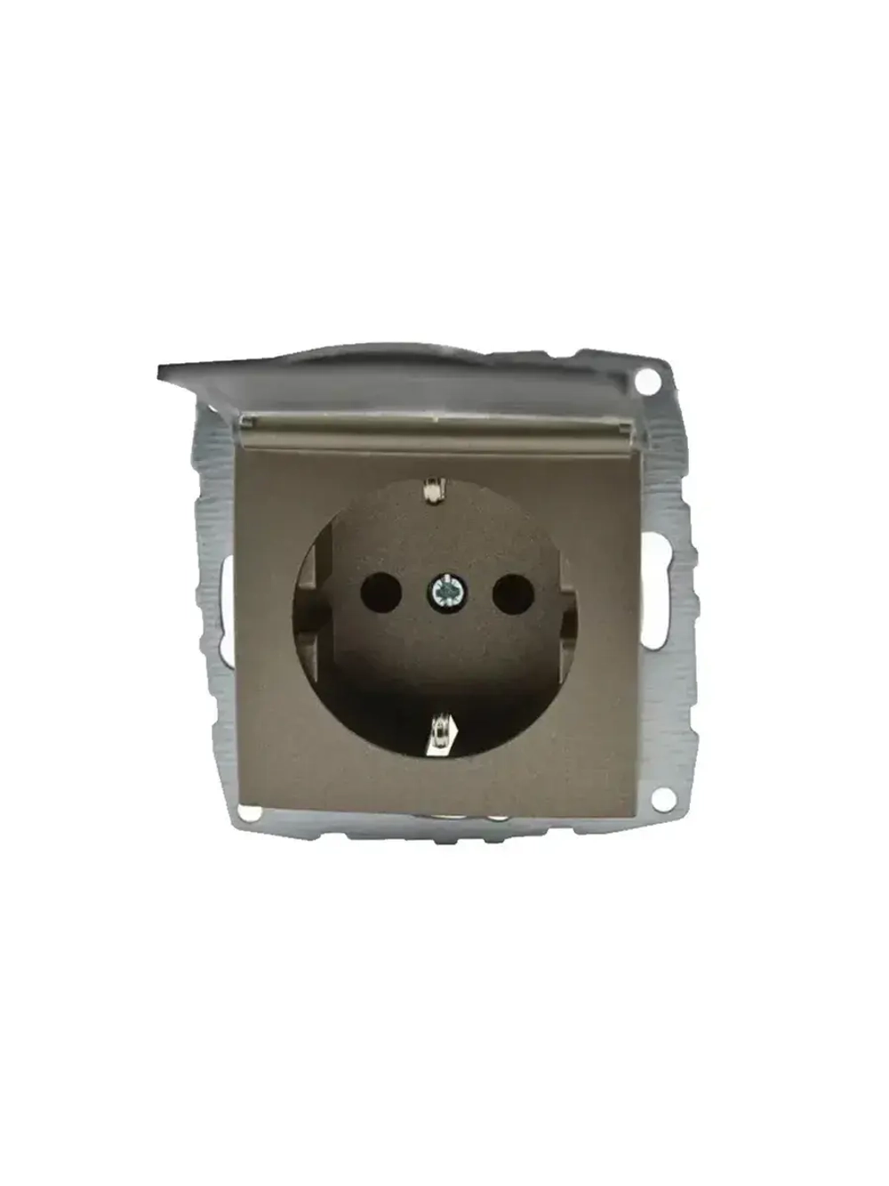 Розетка MONO ELECTRIC с заземлением с крышкой бронза