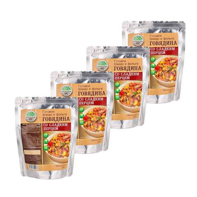 Готовое блюдо "Говядина со сладким перцем" 250 г. (Кронидов) 4шт*250гр, 1кг