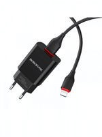 Зарядное устройство Borofone BA20A 2.1A USB + кабель Lightning Black