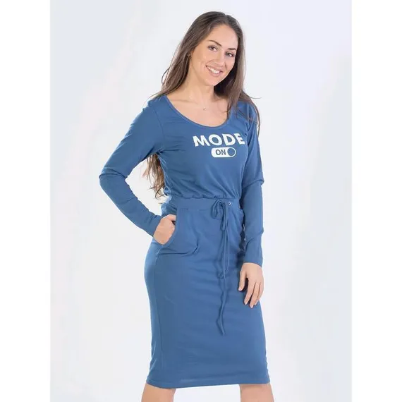 Платье женское, размер 42, цвет индиго