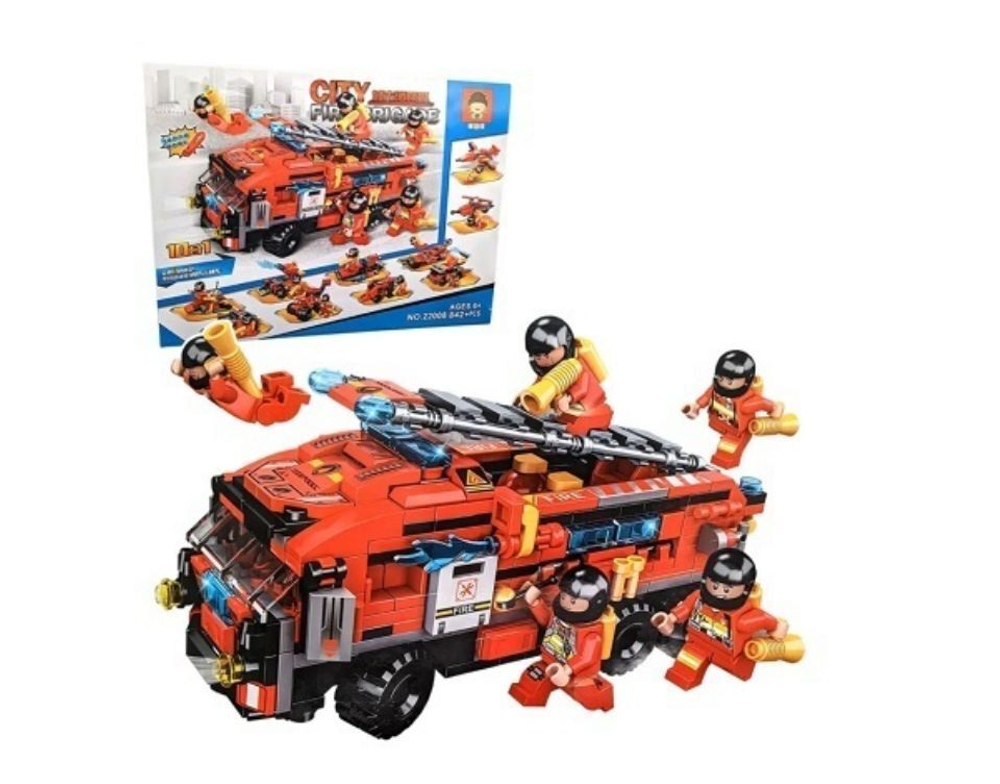 Конструктор CITY Fire Brigade/Пожарная машина /22008 /842 детали/Совместим с Лего