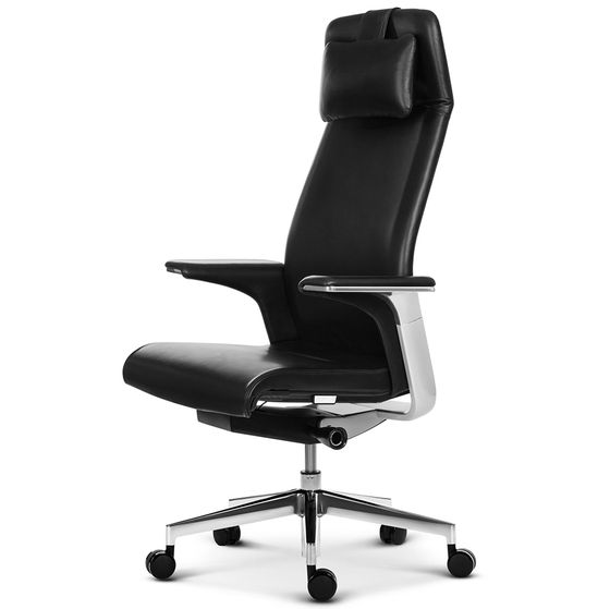 Эргономичное кресло Match HB, черная кожа | Bartoli Design