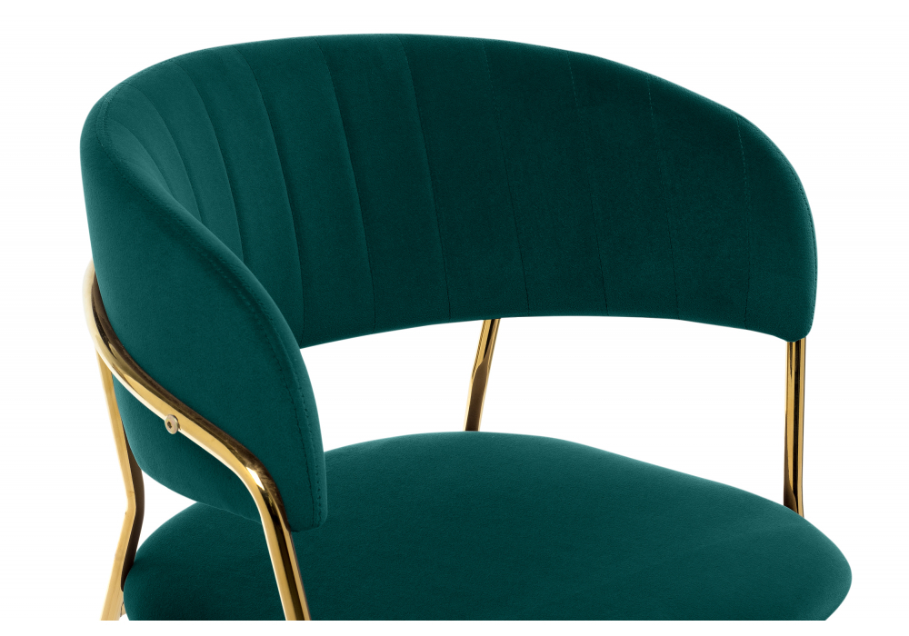 Стул на металлокаркасе Woodville Kamelia зеленый, золото