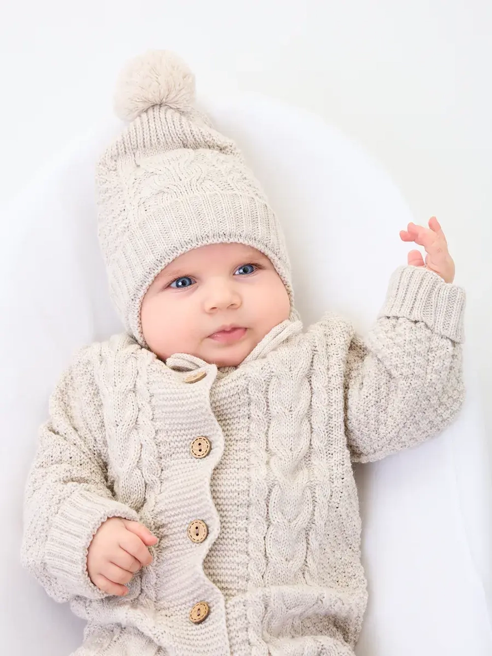 вязаный комбинезон для новорожденных