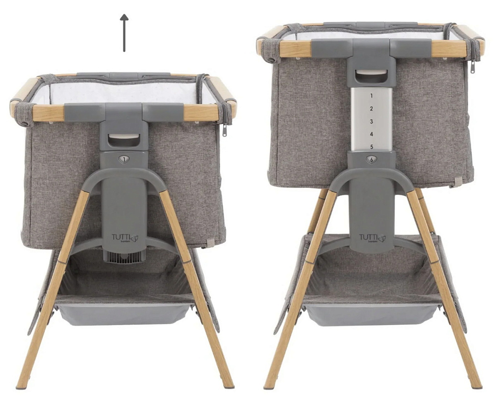 Кровать-трансформер приставная Tutti Bambini CoZee XL 120х60 см Oak/Charcoal