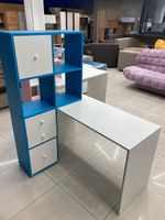 Стол письменный В-4 белый/бирюза