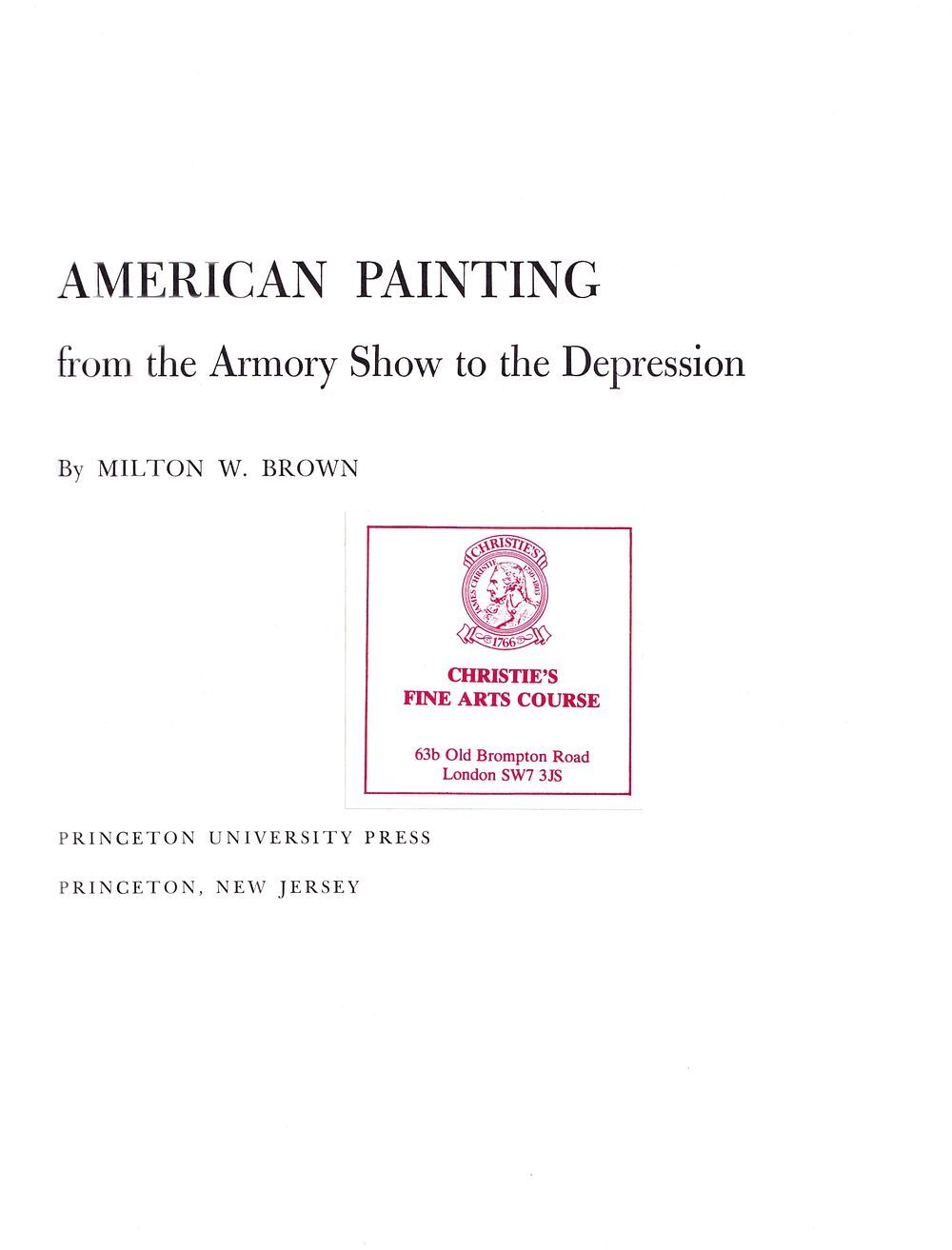 Американская живопись от Арсенальной выставки до депрессии