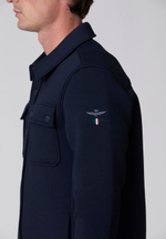 Куртка-рубашка муж. Aeronautica 030 синий 1964 лого плечо