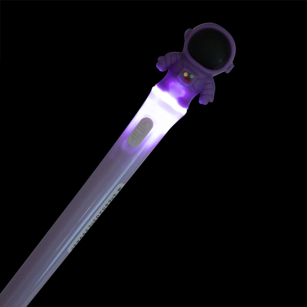 Ручка шариковая Alingar, "Космонавт", 0,7 мм, синяя, с подсветкой, круглый, цветной, пластиковый корпус, карт. уп.