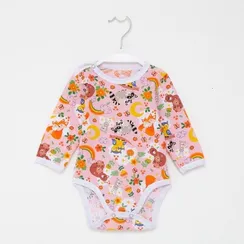 Боди детское, цвет розовый/звери, рост 68 см