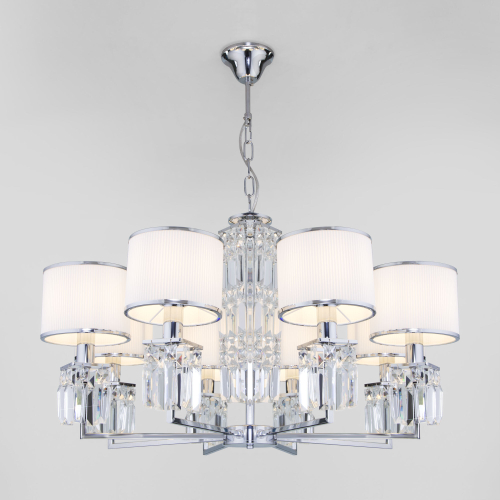 Подвесной светильник  10099/8 хром/прозрачный хрусталь Strotskis (новый абажур)