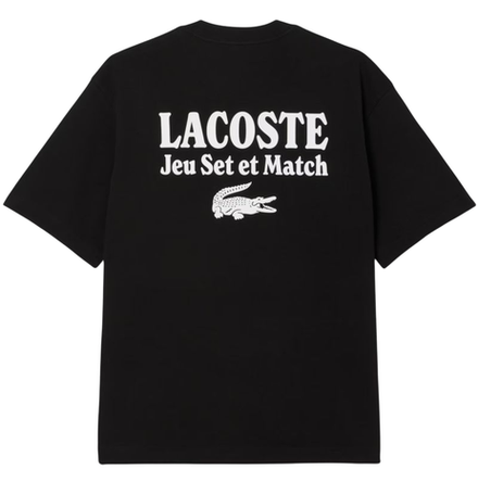 Теннисная футболка Lacoste Loose Fit Heavy Jersey Printed - black