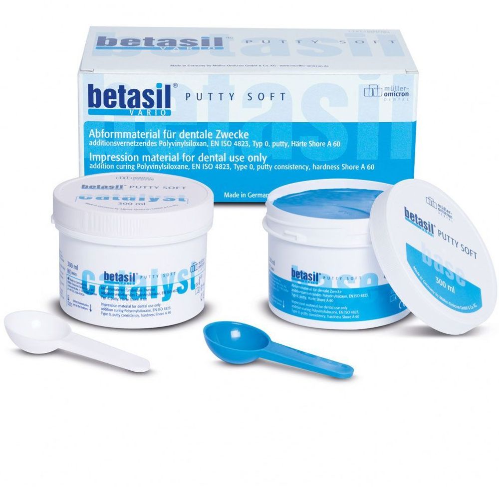Слепочная масса А-силиконовая Betasil putty soft А60 - базовый слой (300мл+300мл)