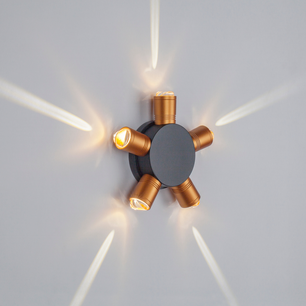 380653 Светильник DITO 5х1W LED 550LM G ЧЕРНЫЙ/ЗОЛОТО 4000K