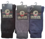 Носки мужские тёплые GRAND LINE (внутренний махровый след), чёрный, р. 29