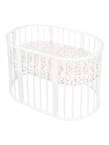 Простынь на резинке Lemony kids Geese Белый овальная поплин