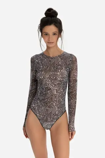 Купальник с рукавами "Doodling"