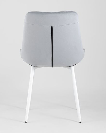 Стул Флекс велюр светло-серый белые ножки 4 шт.