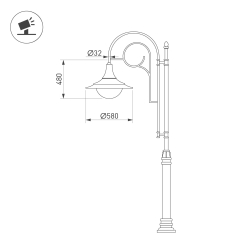 Светильник OXOR-AMPIL-LUZ-580х480-100W Day4000 (BK, 120 deg, 230V) IP65 (Arlight, -) 052450