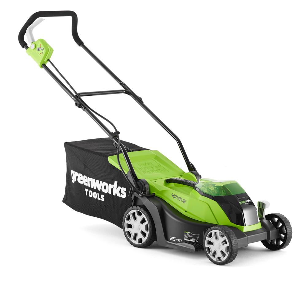 Газонокосилка аккумуляторная Greenworks Арт. 2501907UA,  35 см, c 1хАКБ 2 Ач и ЗУ