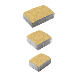 Тротуарная плитка УРИКО, комплект из 3 видов плит, Гранит Желтый