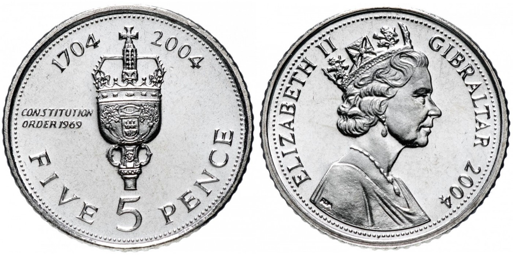 Гибралтар 5 пенсов, 2004 300 лет захвату ГибралтараXF