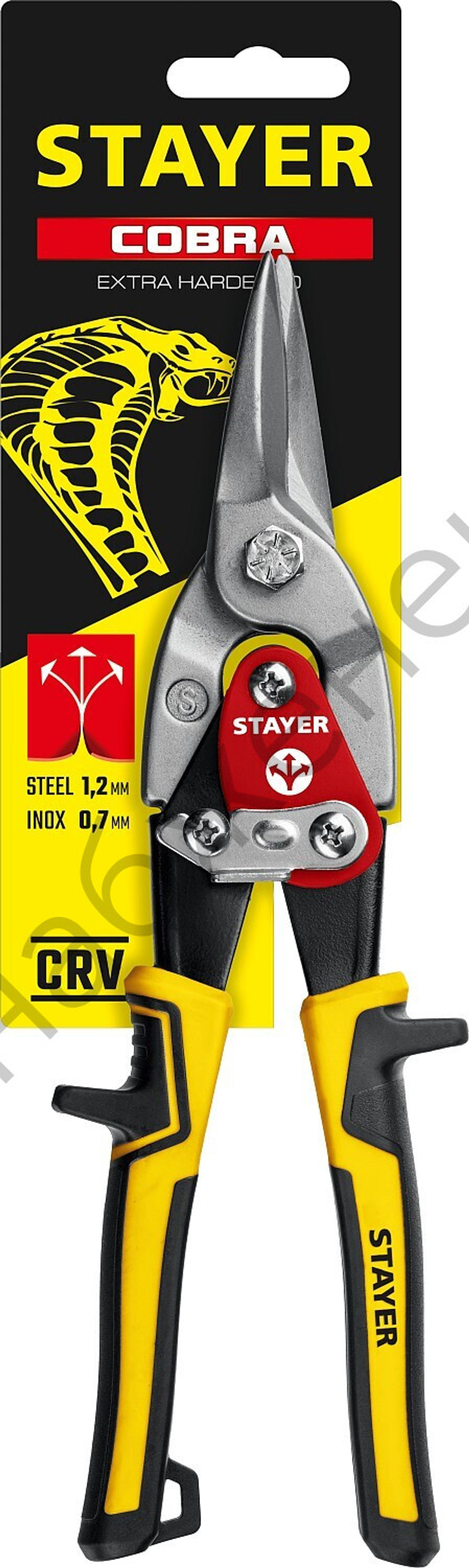 STAYER Cobra 250 мм, Прямые ножницы по металлу (23055-S)