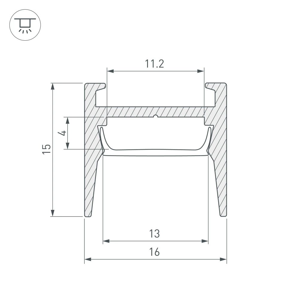 Профиль MIC-H-COMFY-2000 ANOD BLACK (Arlight, Алюминий) 029847
