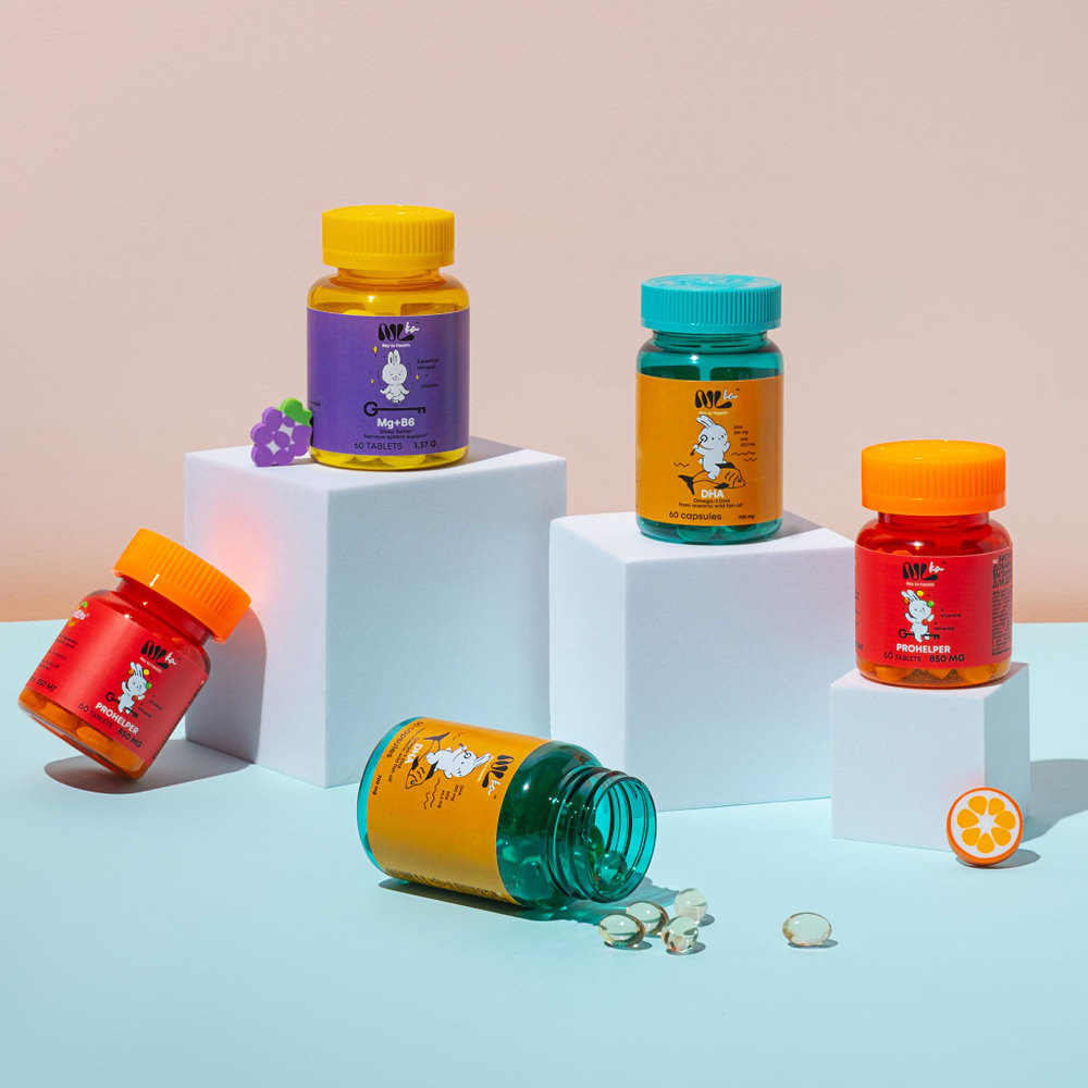 Nlka Для детей ПРОХЕЛПЕР - мультивитаминный комплекс, 60шт (11 витаминов и 3 минерала)