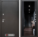 Дверь Входная Лабиринт Silver С зеркалом Максимум с тонировкой Черный кварц