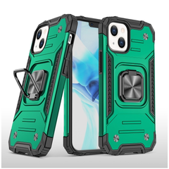 Противоударный чехол Strong Armour Case с кольцом для iPhone 14 Plus (Темно-зеленый)