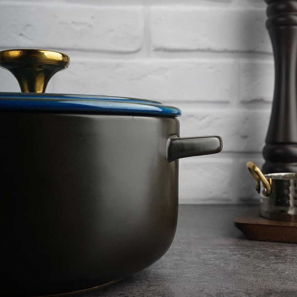 Кастрюля 2,7 л, 19*11 см с крышкой керамическая Style Buffet New Kitchen P.L. Proff Cuisine