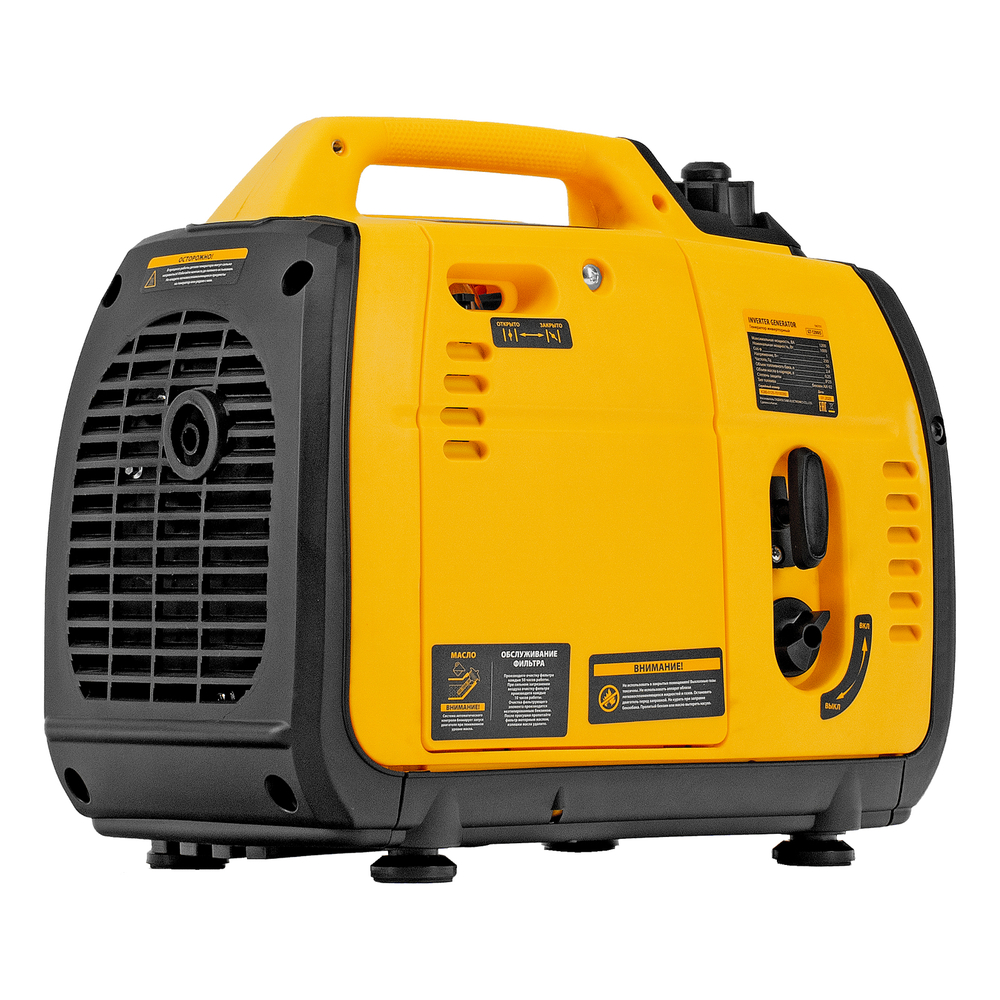 Генератор инверторный GT-1200iS, 1.2 кВт, 230 В, бак 2.4 л, закрытый корпус, ручной старт Denzel
