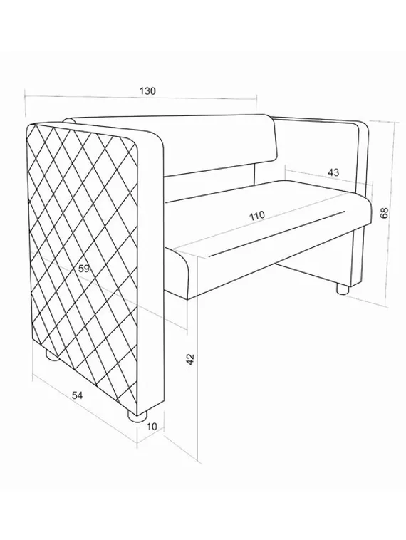 Диван &quot;Йокки&quot; , экокожа черный