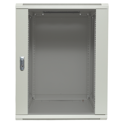 Шкаф настенный 19" TERACOM PRO 12U 600x600 мм дверь стеклянная с замком-ручкой серый