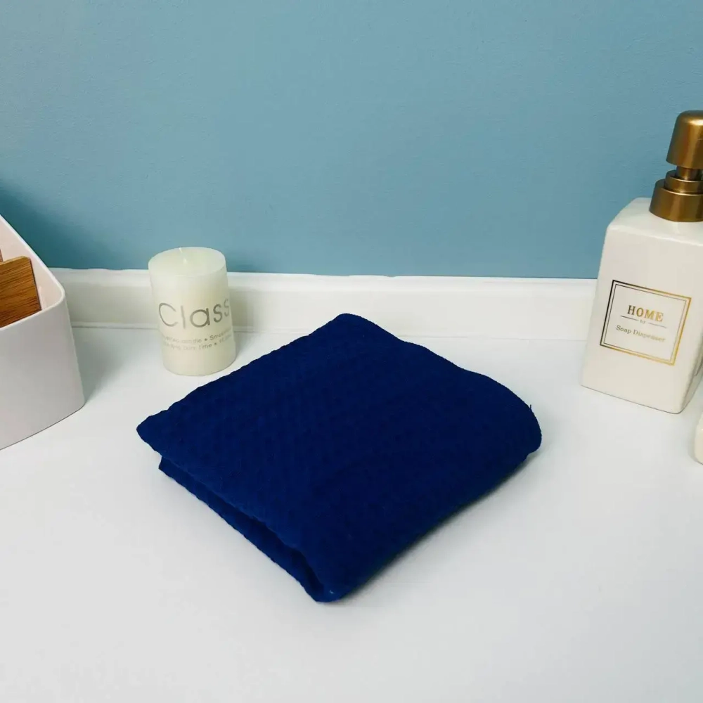 Полотенце вафельное 30*60см «Waffle» плотность 220гр/м, цвет тёмно-синий 10550