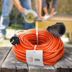 Удлинитель силовой ЭРА UPx-1-2x1-30m в бухте без заземления 30м 1 розетка ПВС 2х1мм2 | Силовые удлинители