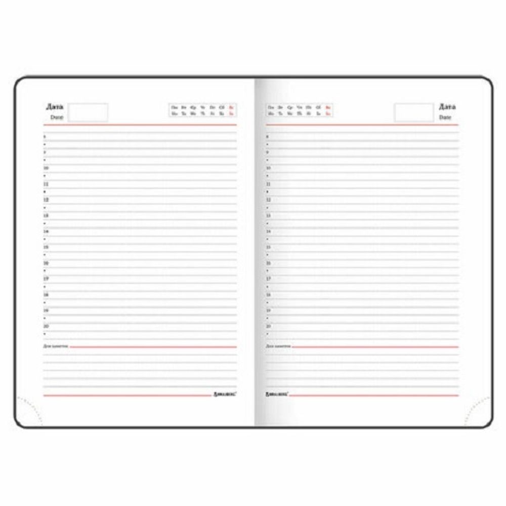 Ежедневник недатированный Brauberg Extravagance, А5, 136л, черно-красный