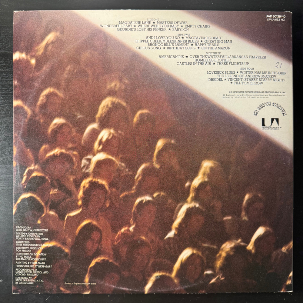 Don McLean ‎– Solo 2Lp (Англия 1976г.)