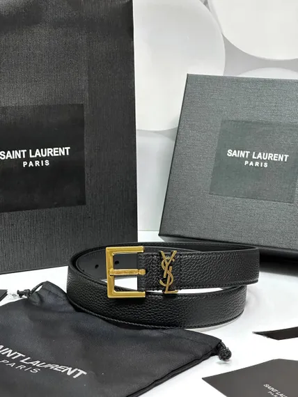 Ремень SAINT LAURENT с пряжкой CASSANDRE