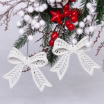 Подвески в блёсках «Сказочные бантики» 9*11 см (набор 2 шт), Белый