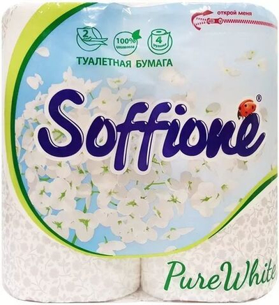 Т/бумага SOFFIONE 2-х сл. белая 4шт.