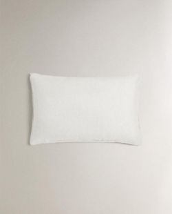 ZARA HOME ОДНОТОННАЯ ЛЬНЯНАЯ НАВОЛОЧКА, БЕЛЫЙ