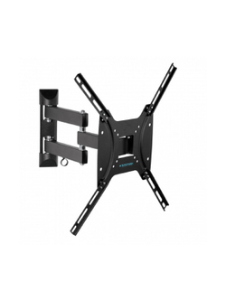 Kromax OPTIMA-404 black {Кронштейн для LED/LCD телевизоров 15"-55", max 25 кг, настенный, 5 ст свободы, наклон +5°-12°, поворот ±90°, от стены 68.5-322 мм, max VESA 400x400 мм}