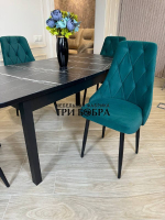 Большой кухонный стол "МАКСИ" Тунис и стулья "ЛОНДОН" 4 шт